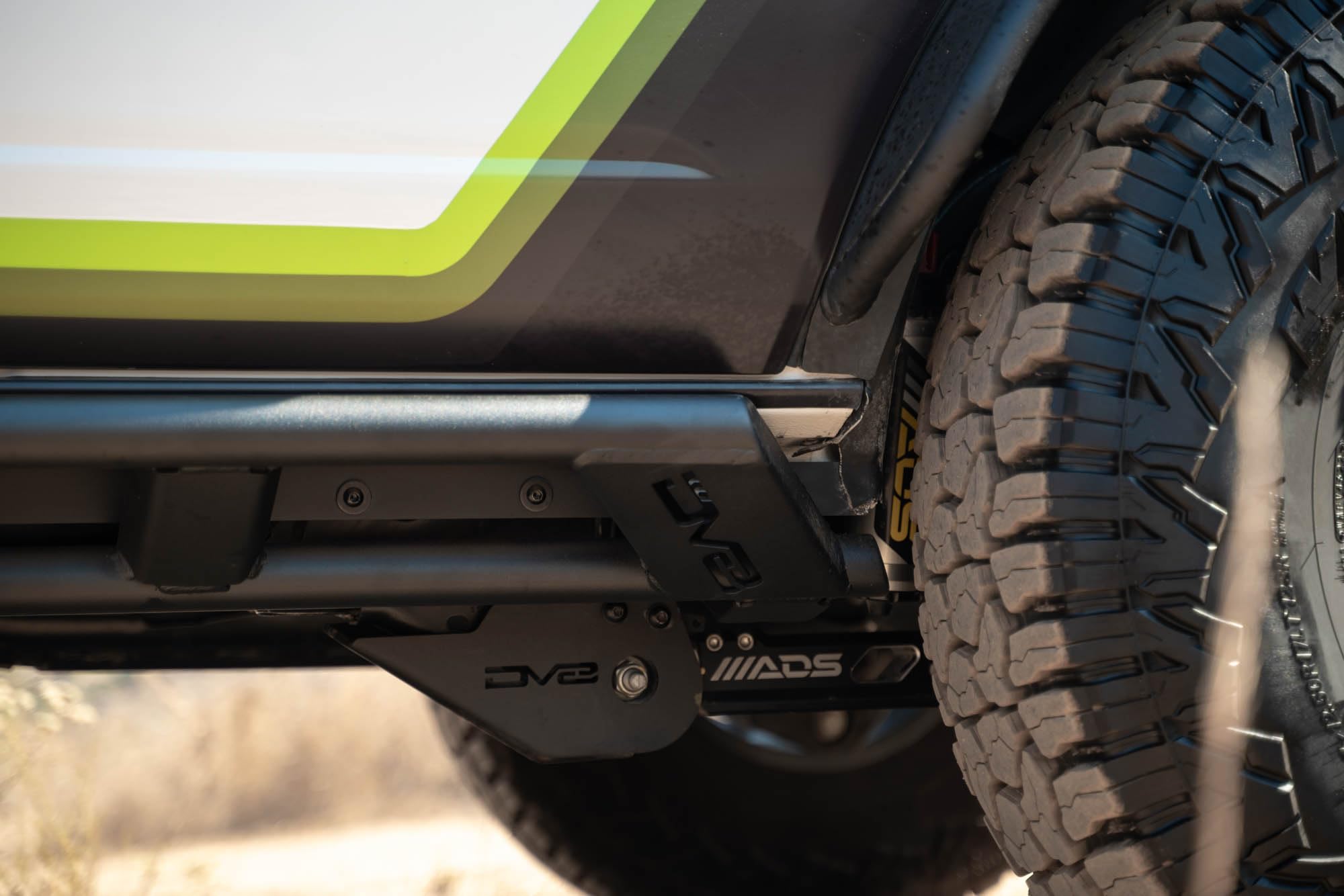 DV8 Offroad 4-Door FS-15 Rock Sliders V2 for 2021-2025 Ford Bronco | Protects Side Body Panels | Large Center Supports for Stability | Steel Construction | Black Powder Coat Finish | Sold as a Pair