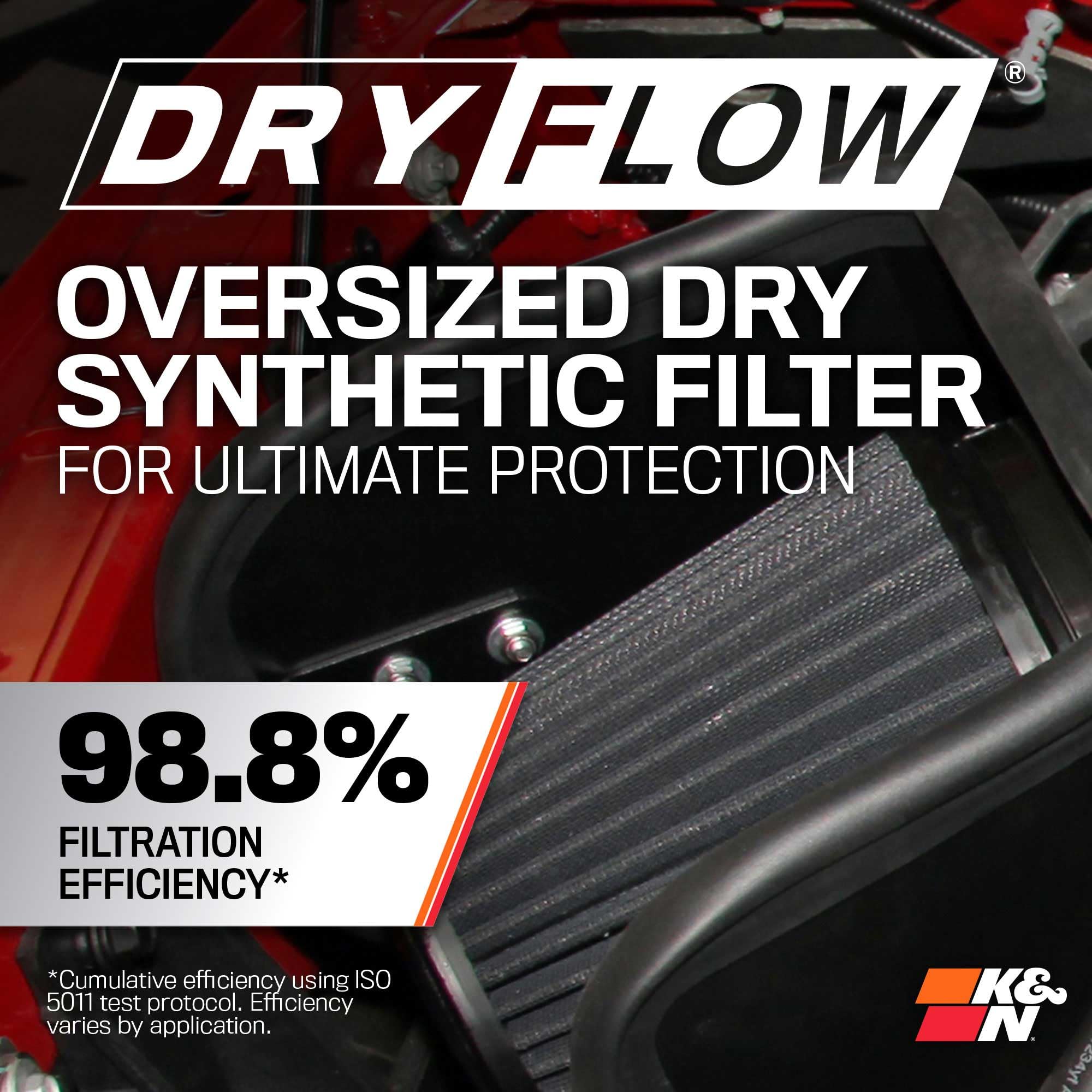 Cold Air Intake System K&N: Dry-Flow Air Filter, Increase Performance & Towing: Compatible with 2009-2021 RAM/DODGE 1500 Classic, 1500, 2500, 3500, 71-1561