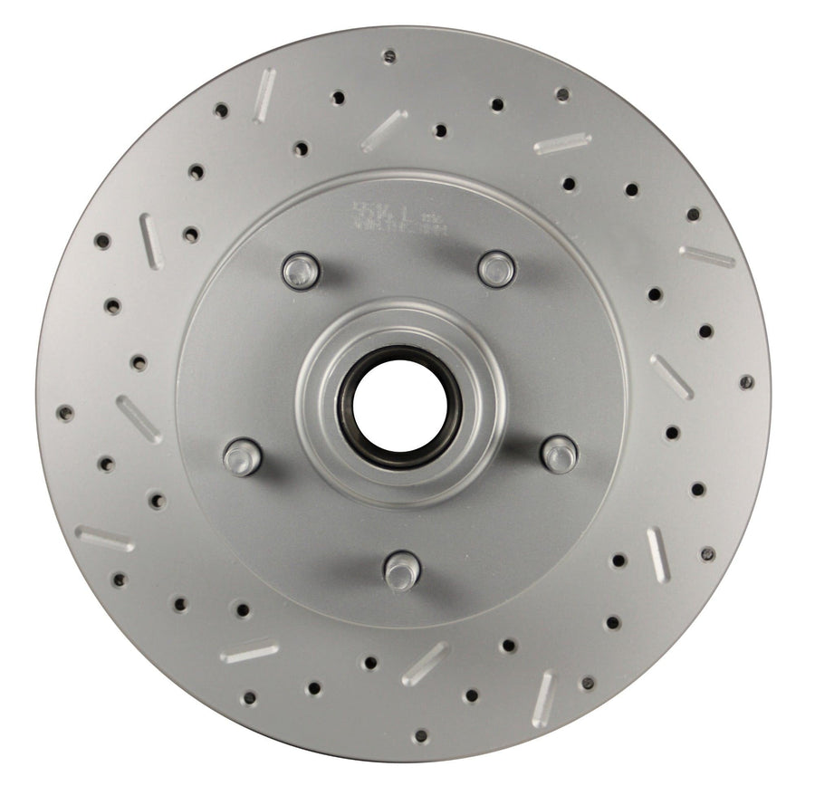 BRAKES LEED Manual Front Disc Brake Conversion Kit Cross Drilled And Slotted Rotors With Cast Iron M/C Disc/Drum Bottom Mount