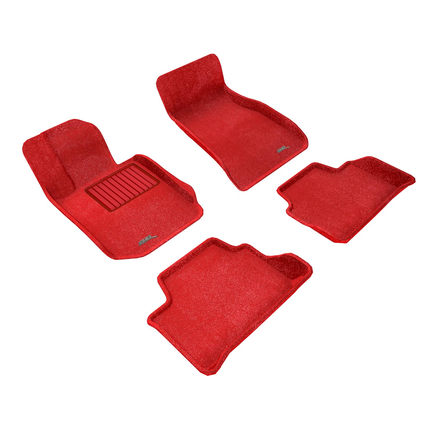 3D MAXpider Premium Custom Fit Floor Mat (Red) Compatible with BMW 3 Series Sedan (G20) 2019-2026 (Fits RWD/xDrive/at Only) - Full Set
