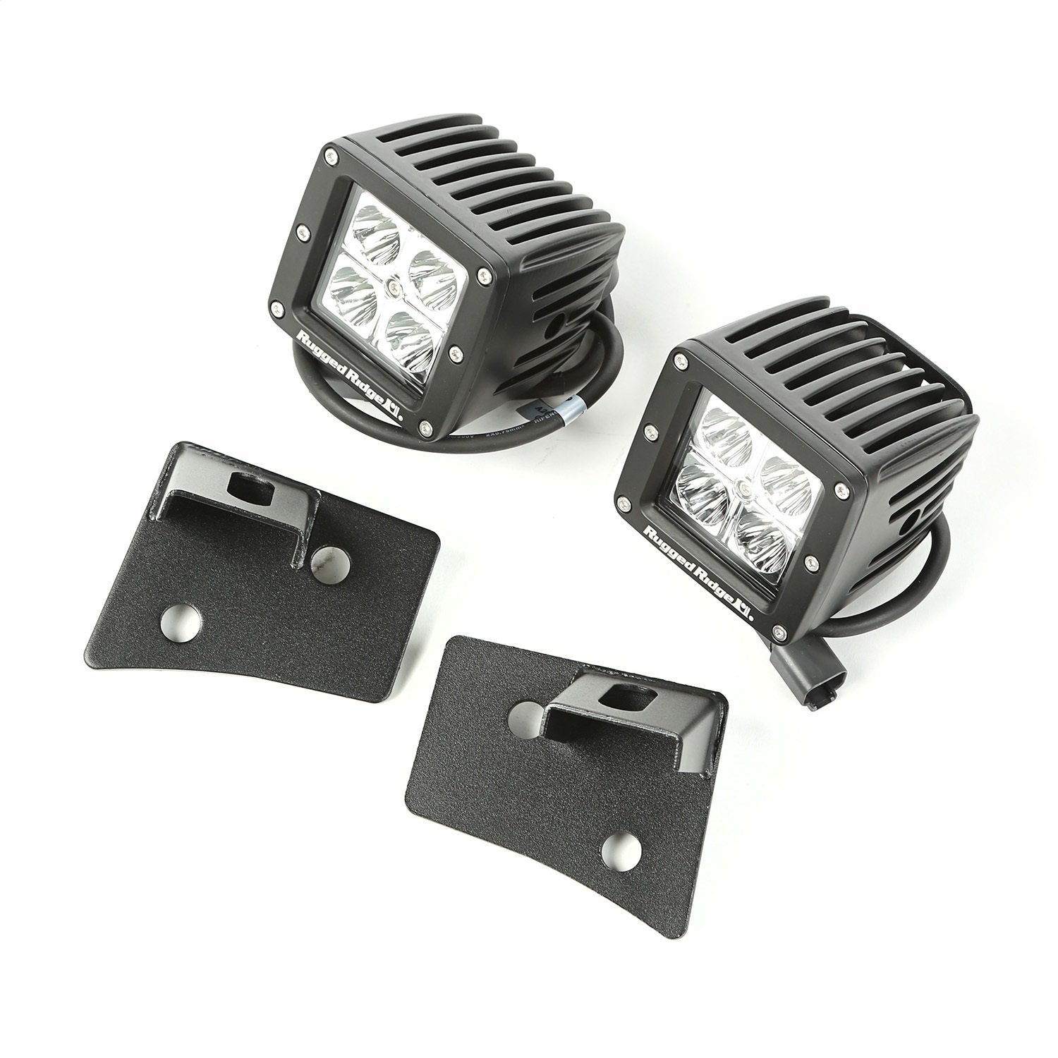 Rugged Ridge JK Light Kit for Jeep Wrangler | Windshield Mounted, Square | 11027.16 | Fits 2007-2018 Jeep Wrangler