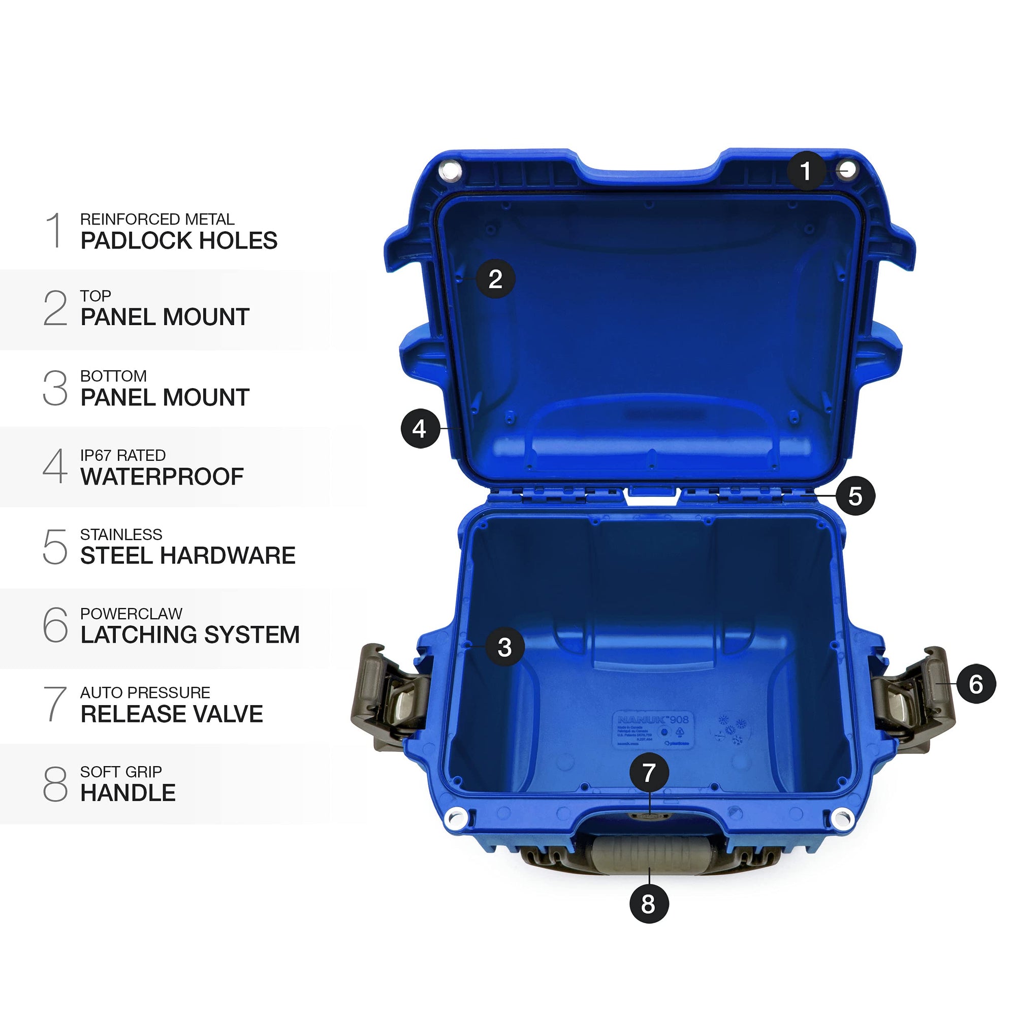 Blue Nanuk 908 Waterproof Hard Case Empty