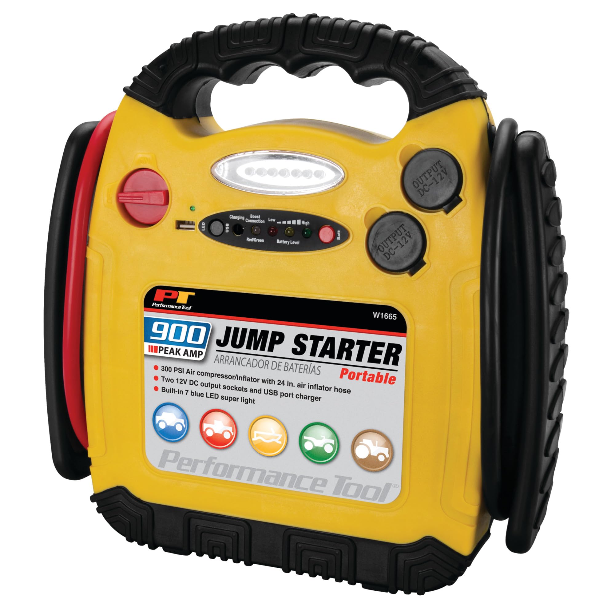 900 Amp Performance Tool W1665 Jump Starter, Inflator, Portable Power Unit