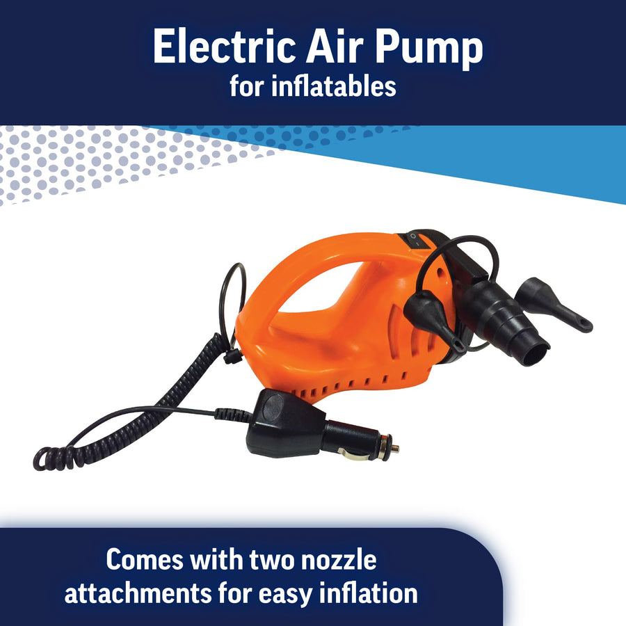 WOW Sports Air Pump Electric for inflatables, Easy Inflate Deflate, 12V DC Car Connector