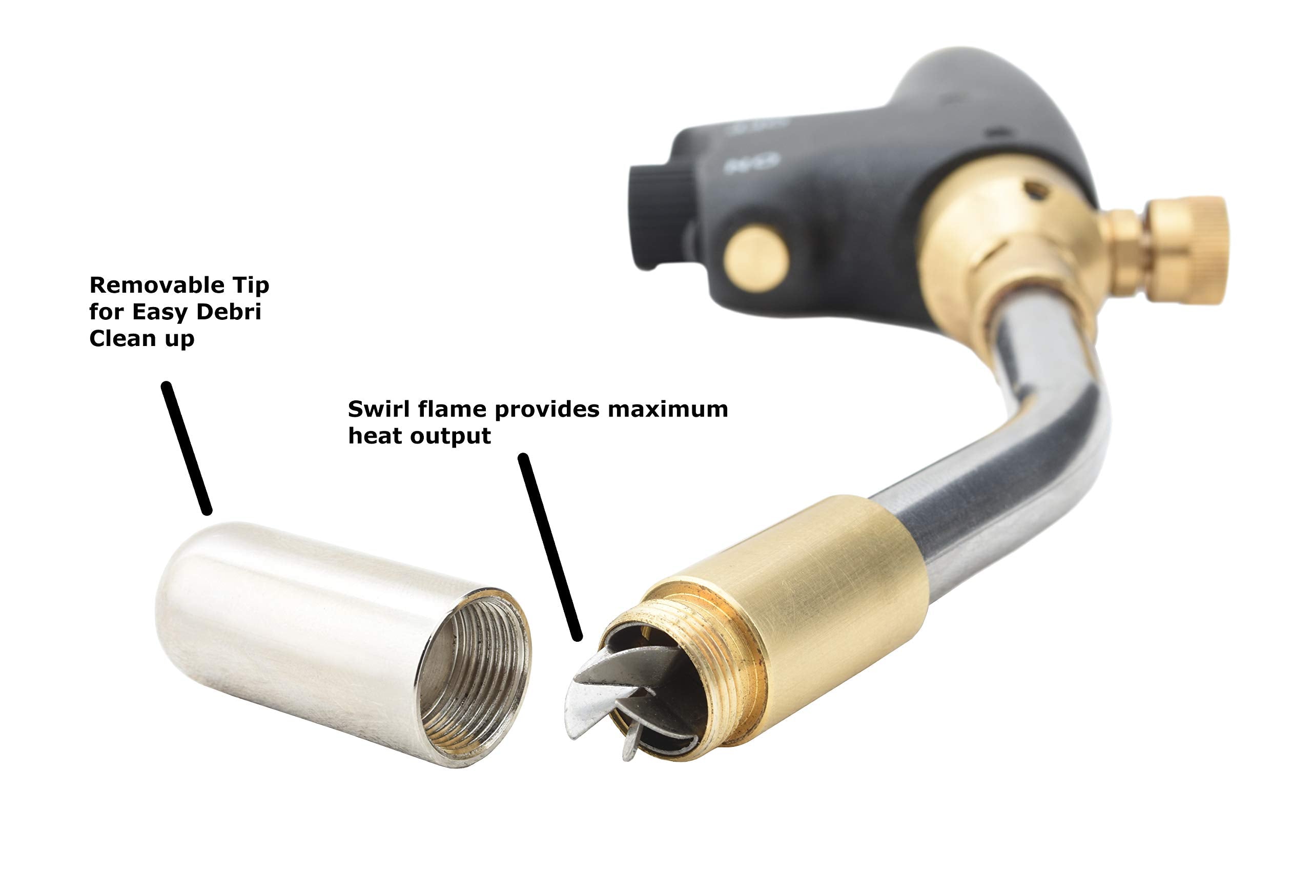Flame King MAX HEAT High Intensity Propane Gas Blow Torch Kit with Push Button Igniter Great for Professionals in Soldering, Searing, Brazing, Welding