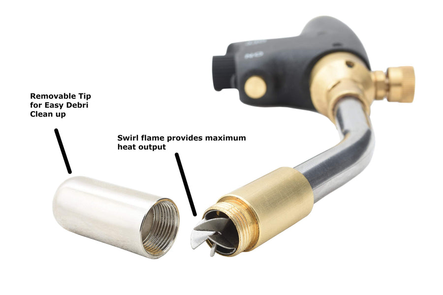 Flame King MAX HEAT High Intensity Propane Gas Blow Torch Kit with Push Button Igniter Great for Professionals in Soldering, Searing, Brazing, Welding