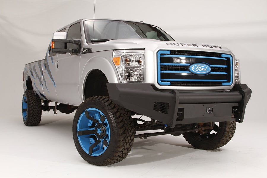 Fab Fours Elite Front Bumper FS11-Q2561-1 2 Stage Black Powder Coated w/o Full Grill Guard Incl. Light Cut-Outs