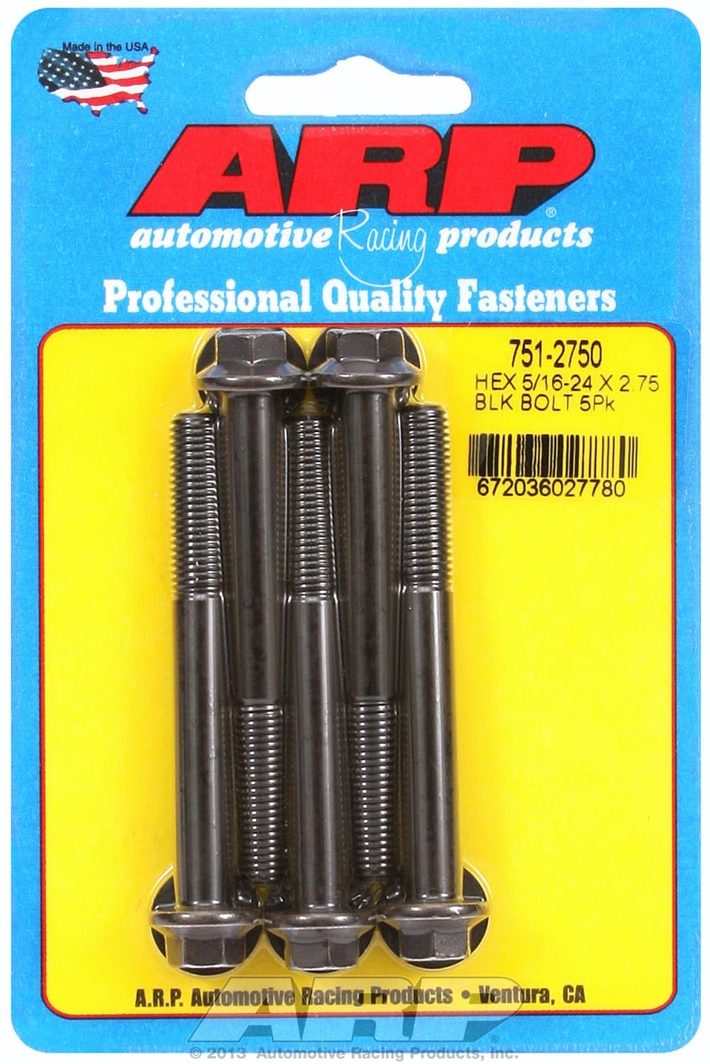 Hex Bolt ARP (751-2750), Black Oxide