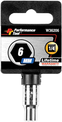 W36206 Performance Tool 1/4-Inch Drive 6mm 6pt Socket
