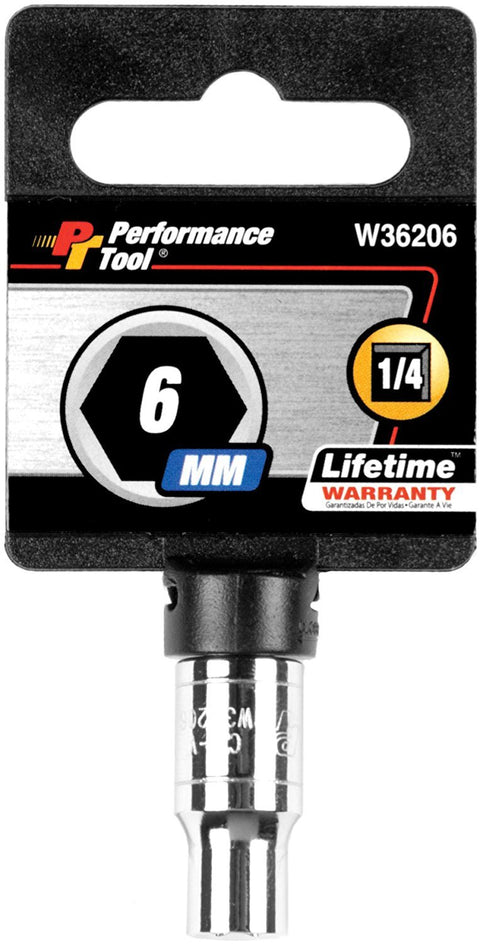 W36206 Performance Tool 1/4-Inch Drive 6mm 6pt Socket