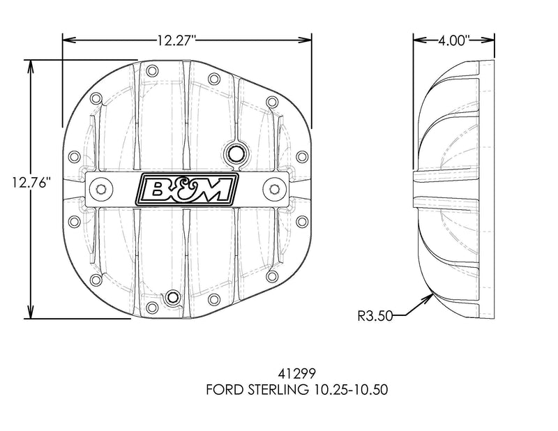 Hi-Tek B&M 41299 Aluminum Differential Cover - Black