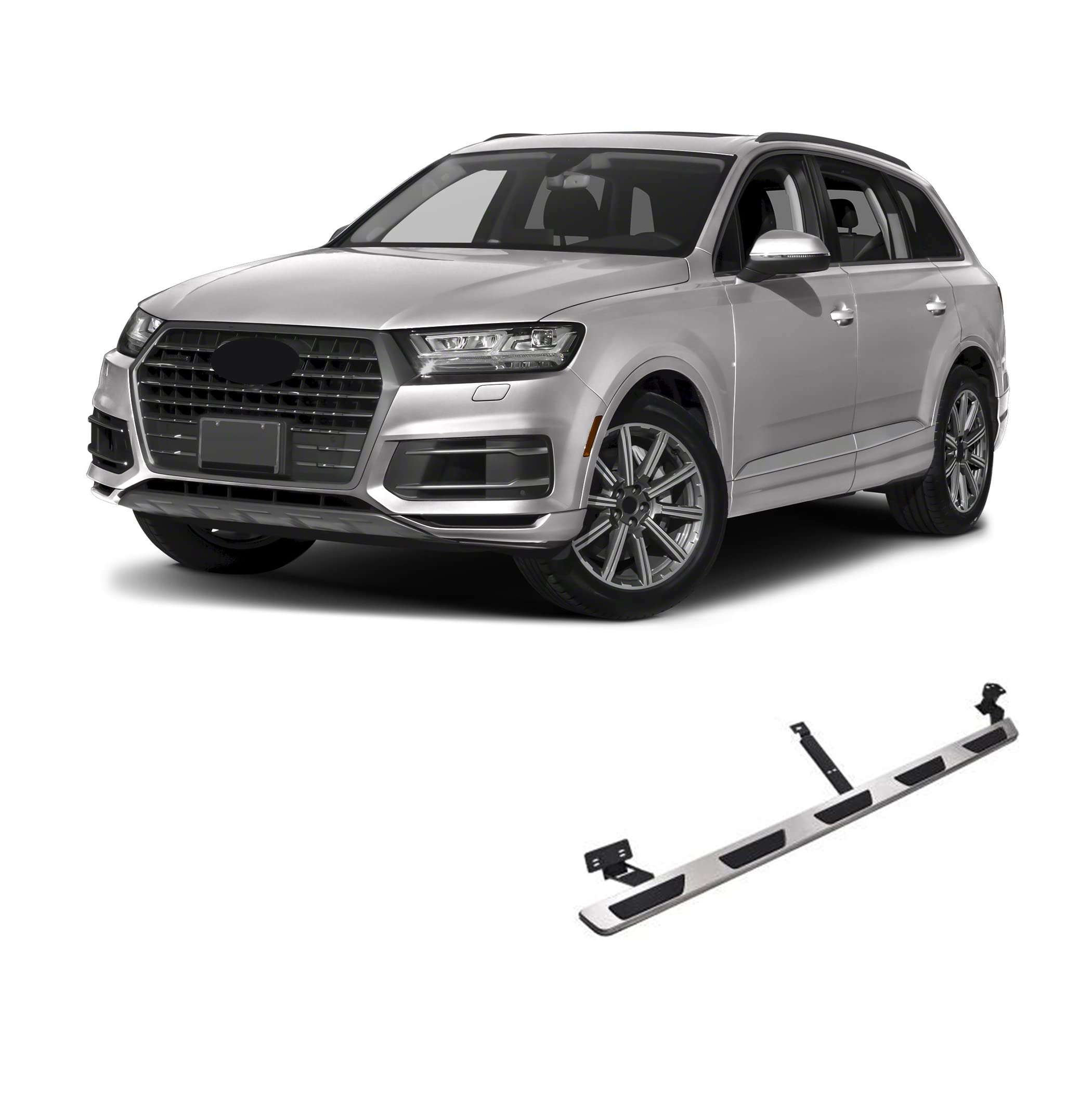 Aluminum Black Horse OEM Replica Running Boards Compatible with 2016-2019 Audi Q7