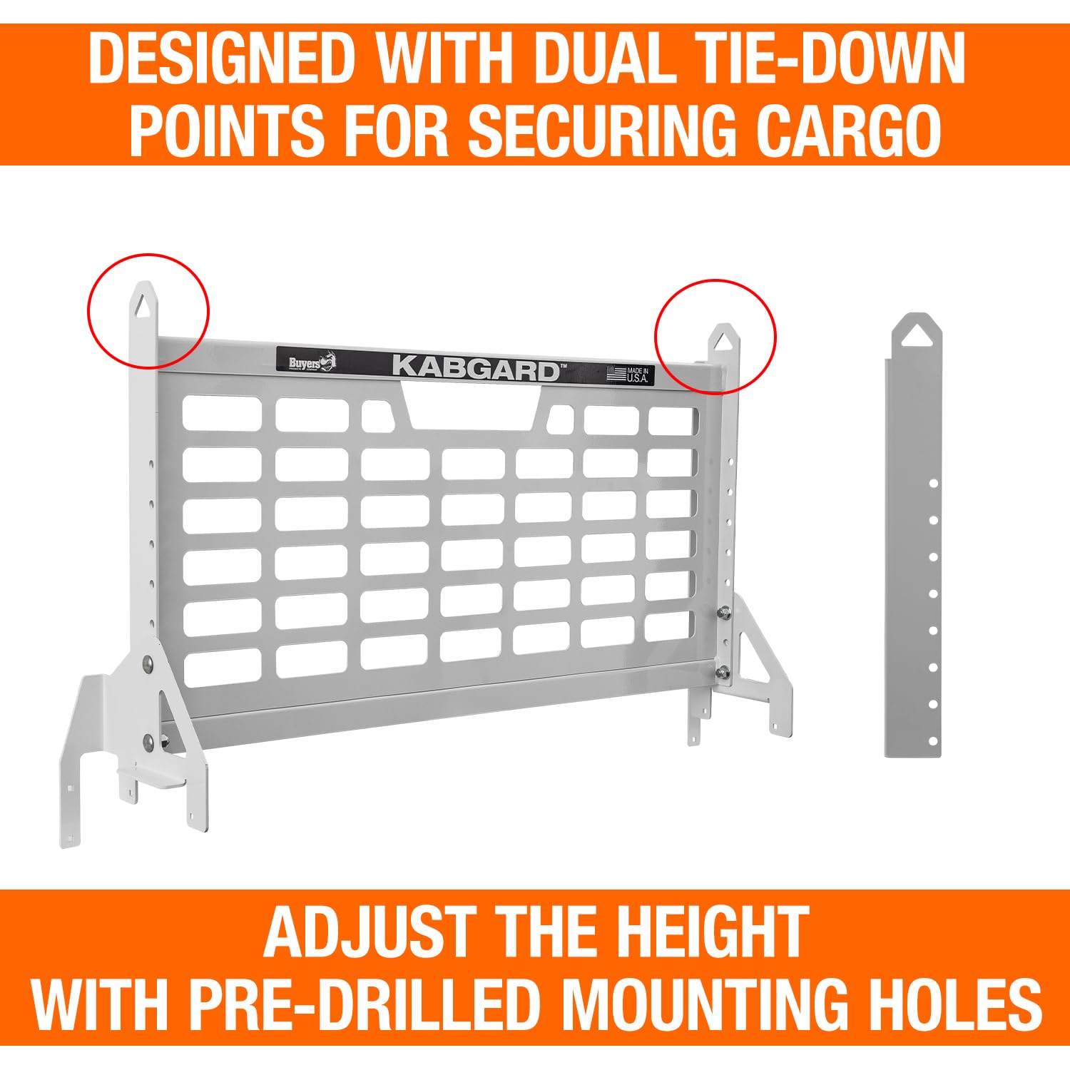 5404927 Buyers Products Kabgard Headache Rack W/Mounting Kit for Dual-Wheel Service Body Trucks, 49 Inch, White Gloss Finish, Service Body Headache Rack Kit