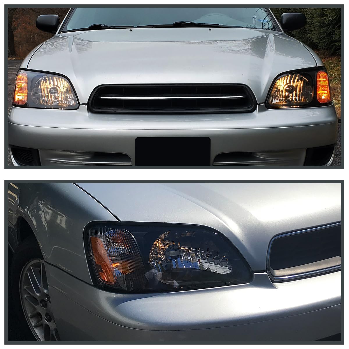 Black Headlights SPEC-D TUNING Compatible with 2000-2006 Subaru Legacy, Left + Right Pair Headlamps Assembly