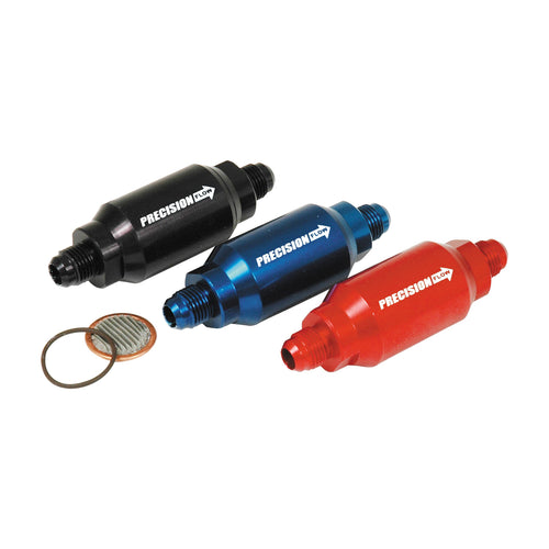 Fuel Filter SpeedFX 5779080BL, In-Line, Alcohol, 8AN, 4 Inch Length, Anodized, Blue, Aluminum