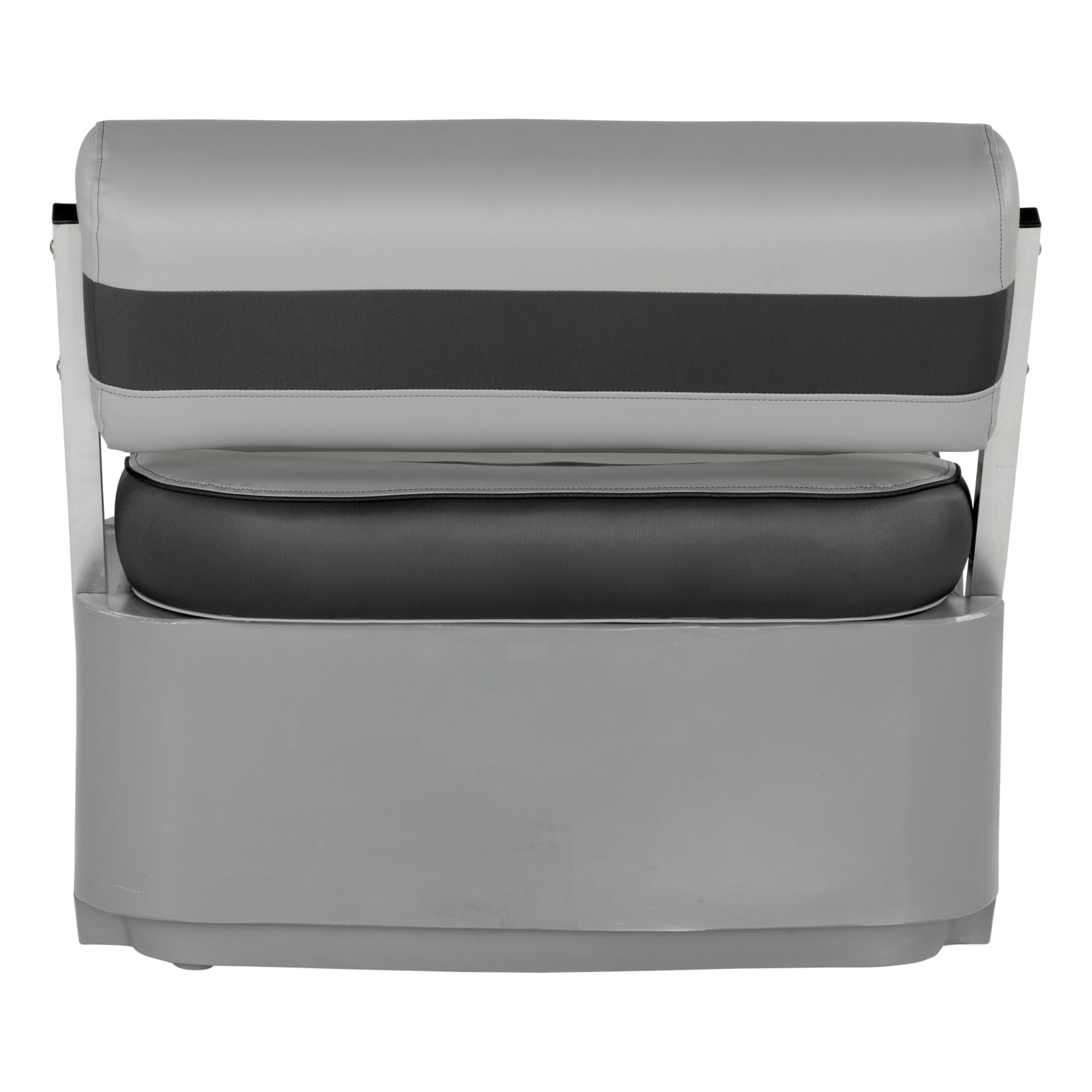 Pontoon Seat Rockport Series Flip Flop with Storage, Measures 34.5" L x 34.5" W x 31" H, Marine-Grade Vinyl, High-Density Foam, Easy Installation, Fits Most Pontoons, River Rock – 20221094104