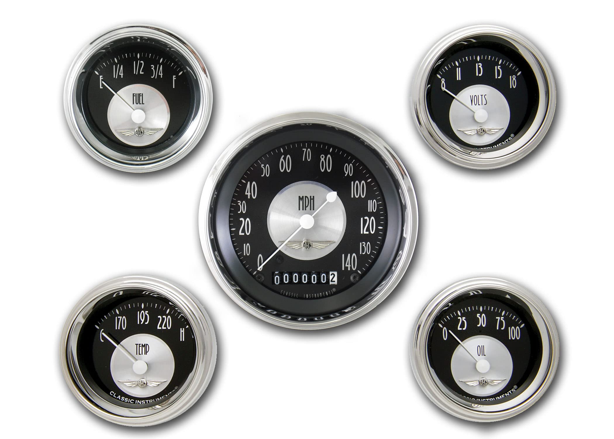 AT00SLC Classic Instruments All American Tradition 5 Gauge Set - GM