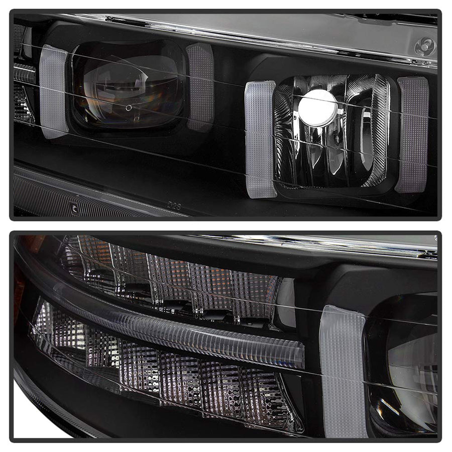 Acura TL 2004-2008 Spyder Xenon HID Models Projector Headlights - Light Tube DRL - Black