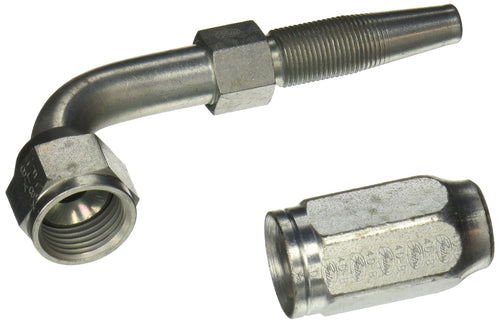 6C1T-8RFJX90 Gates Field Attachable Type T for G1 Hose, 1 Wire, Female JIC 37 Flare Swivel, 90 Bent Tube, 3/8" ID