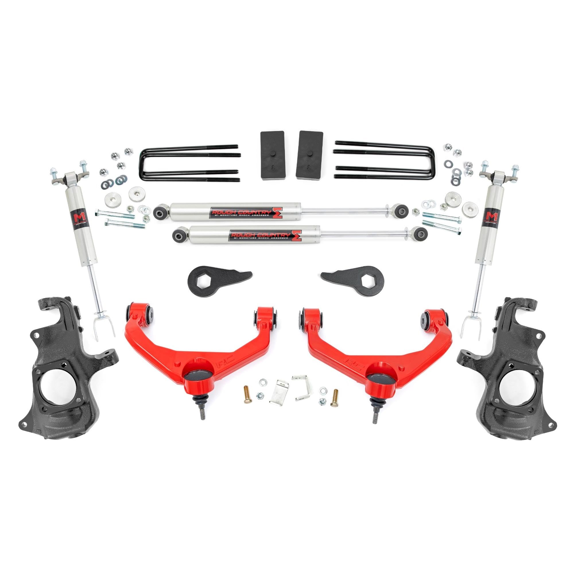 3.5" Lift Kit Rough Country for 2011-2019 Chevy/GMC 2500/3500 2WD/4WD - 95740RED