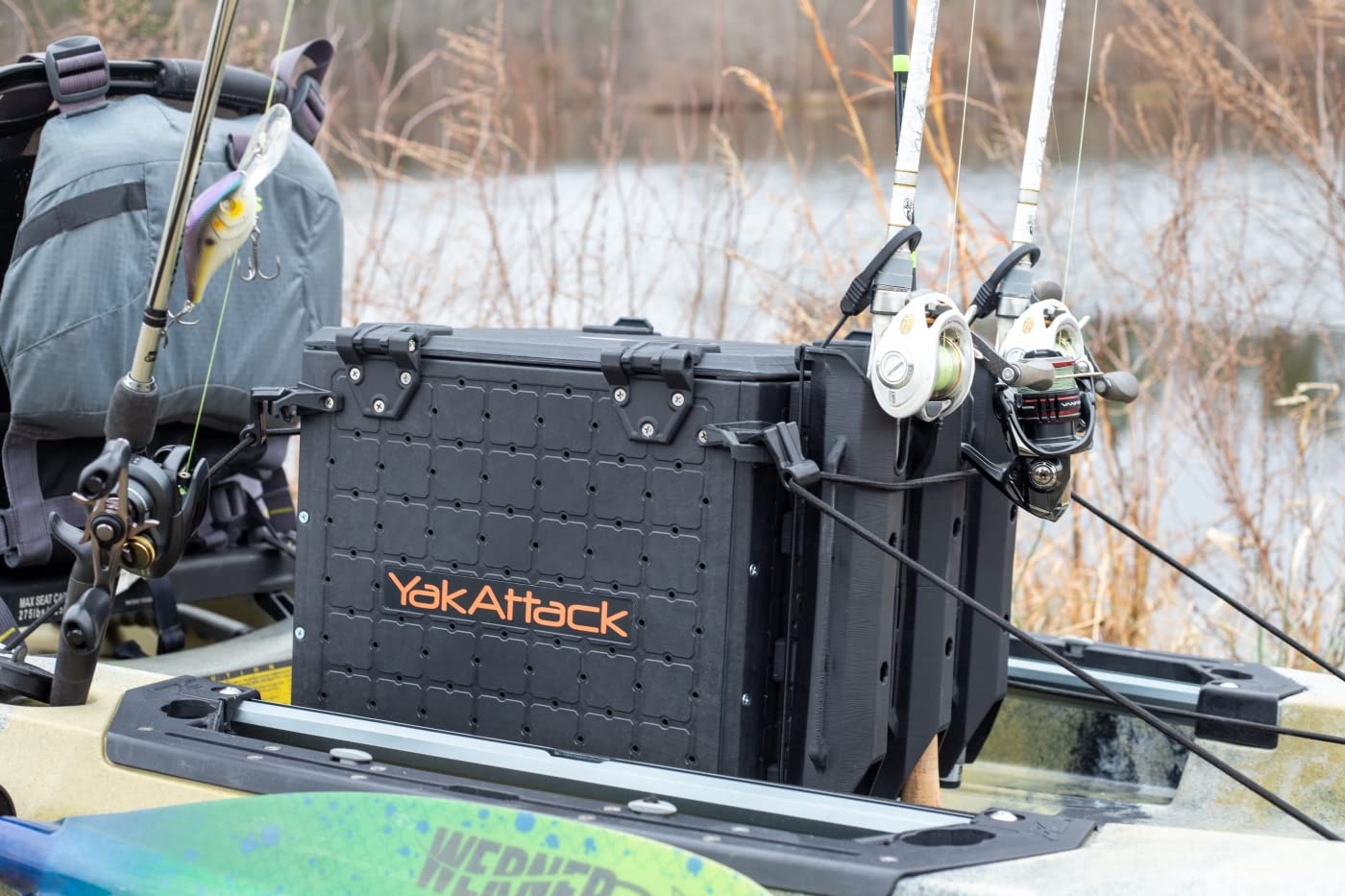 TetherTube YakAttack Rod Holder with Integrated Leash & Mounting Hardware | Spinning & Casting Rod Compatible | Fits BlackPak Pro | Marine-Grade Polymer | Made in USA