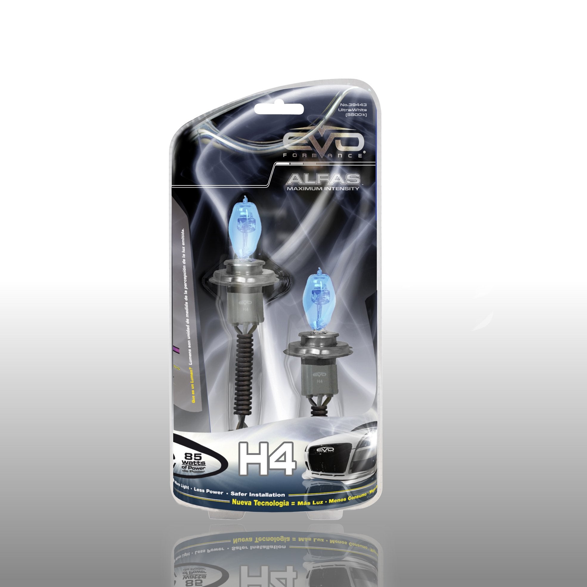 EVO Formance CIPA Alfas Maximum Intensity H4 Ultra White Halogen Bulbs - Twin Pack