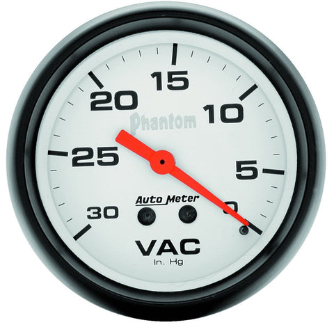 Auto Meter 2.625 in. Phantom Mechanical Vacuum Gauge