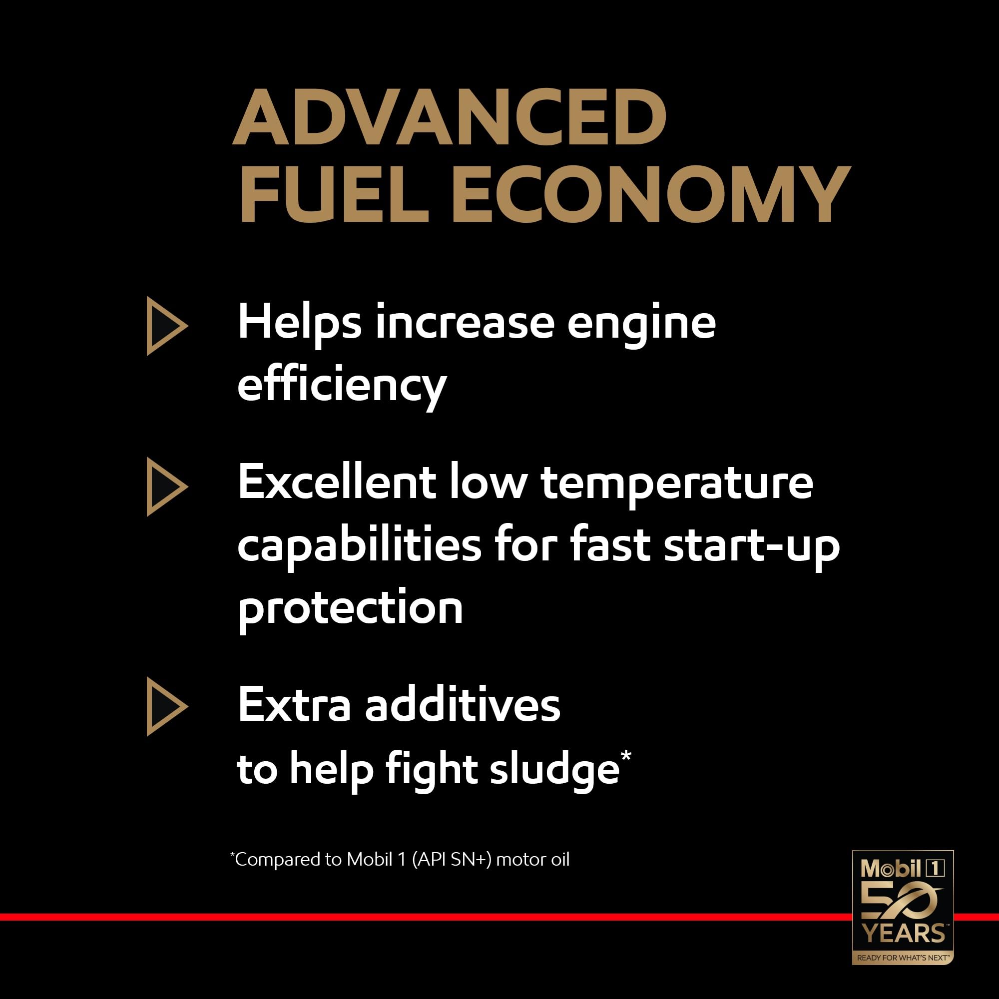 Mobil 1 Full Synthetic Motor Oil Advanced Fuel Economy 0W-20, 5 Quart