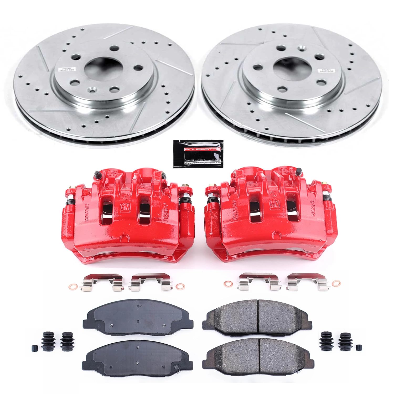 Power Stop Z23 Evolution KC4721 Front Brake Caliper Kit- Brake Rotors, Brake Pads, Brake Calipers For Cadillac CTS 2008-2014 [Model Specific]
