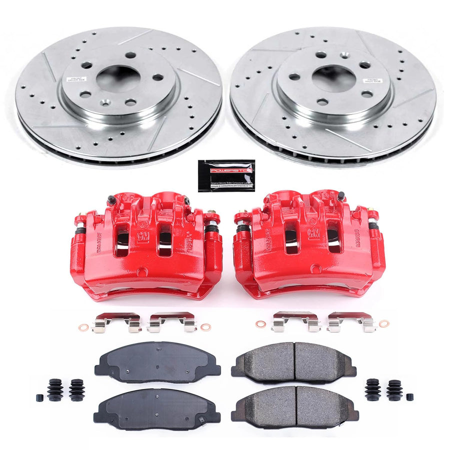 Power Stop Z23 Evolution KC4721 Front Brake Caliper Kit- Brake Rotors, Brake Pads, Brake Calipers For Cadillac CTS 2008-2014 [Model Specific]