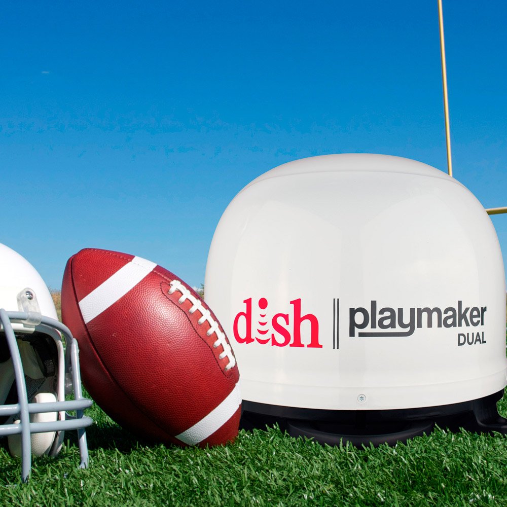 DISH Playmaker HD Satellite Antenna Winegard PL-8000 Dual Receiver Capability, Optional RV Roof Mount