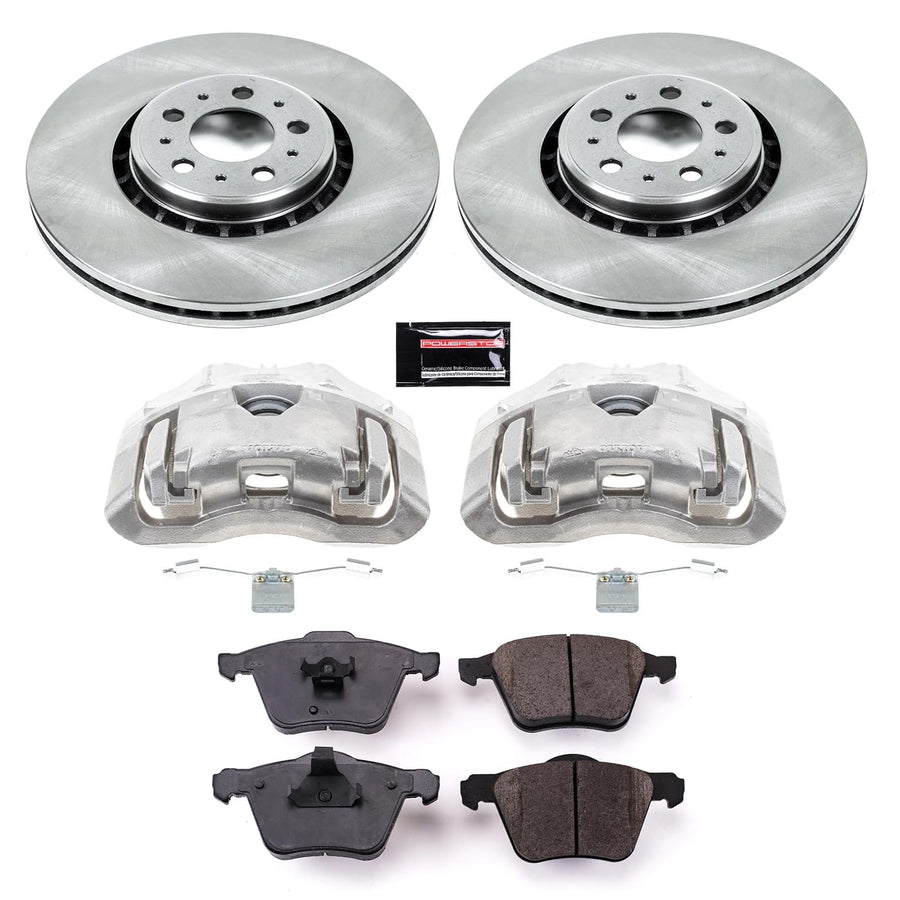 Power Stop KCOE4552 Front Caliper Kit-OE Rotors, Ceramic Brake Pads, Calipers For Volvo XC90 2003-2014 [Model Specific] Autospecialty