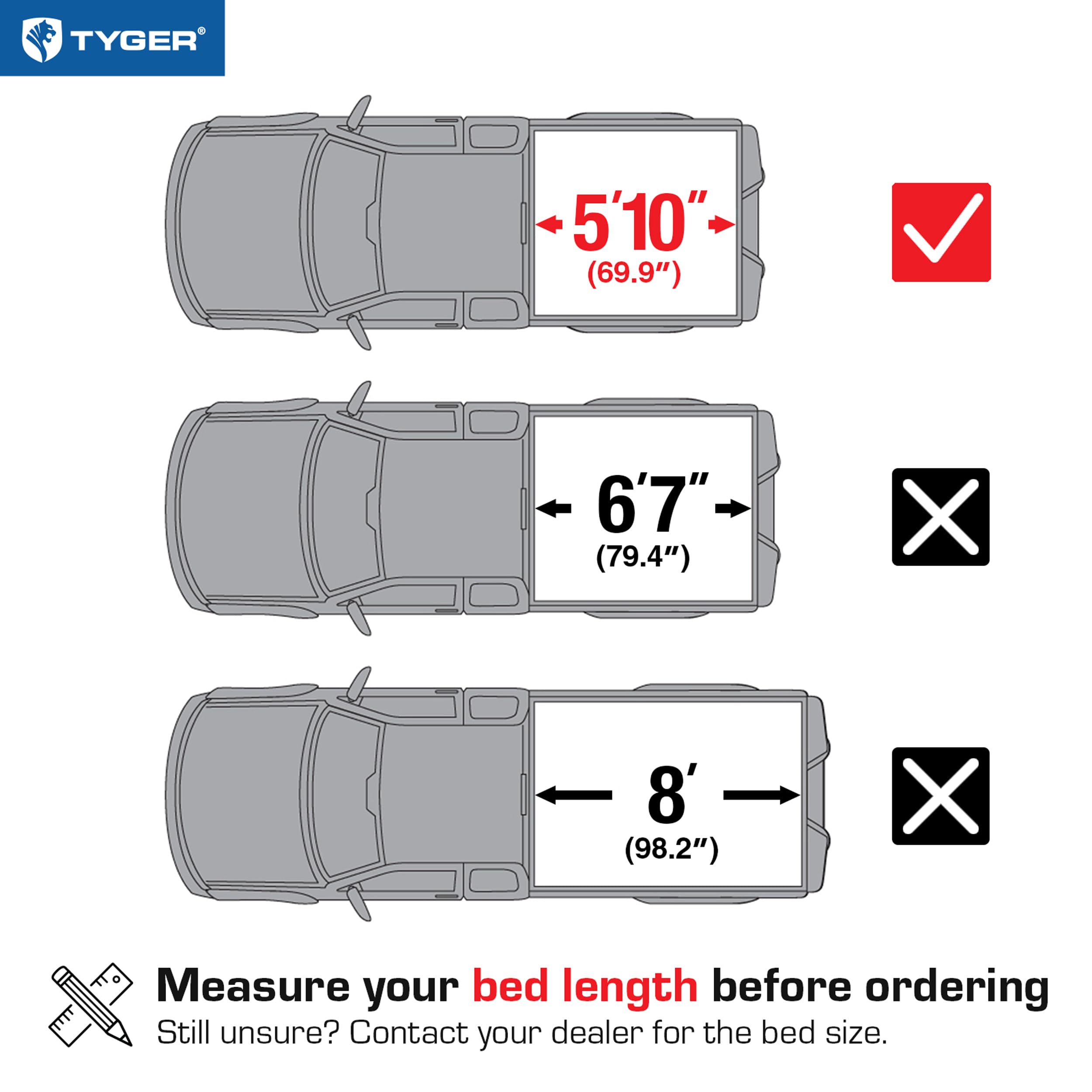 Tyger Auto T1 Truck Bed Soft Roll-up Tonneau Cover Compatible with 2019-2026 Chevy Silverado GMC Sierra 1500 (Not Fit 19 LD/Limited) | 5'10" (70") Bed | TG-BC1C9053