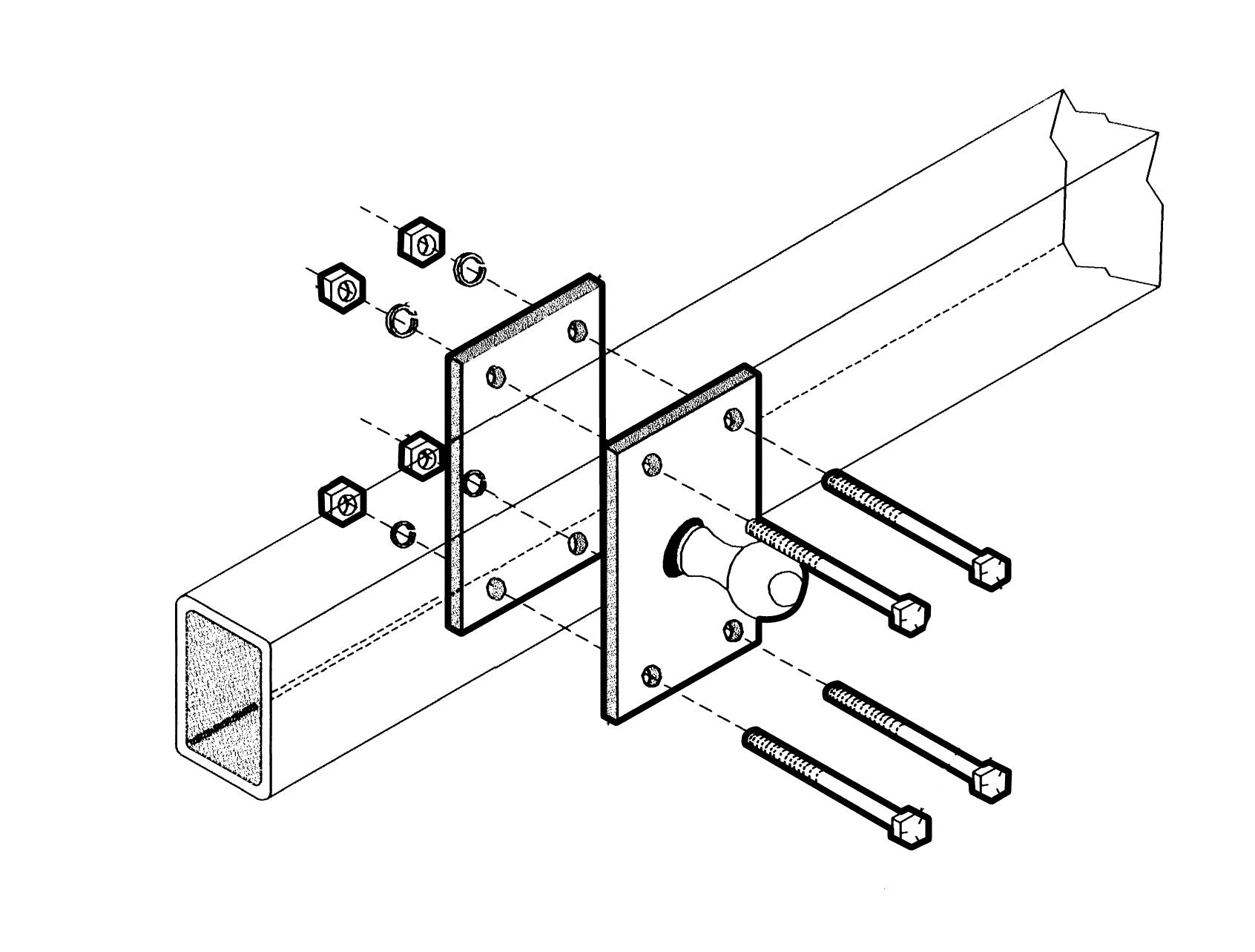 Sway Control Adapter Eaz-Lift | Features a Heavy-Duty Powder-Coated Steel Construction, a Bolt Design, and Fits 2-Inch by 3-Inch A-Frame Trailers (48385)