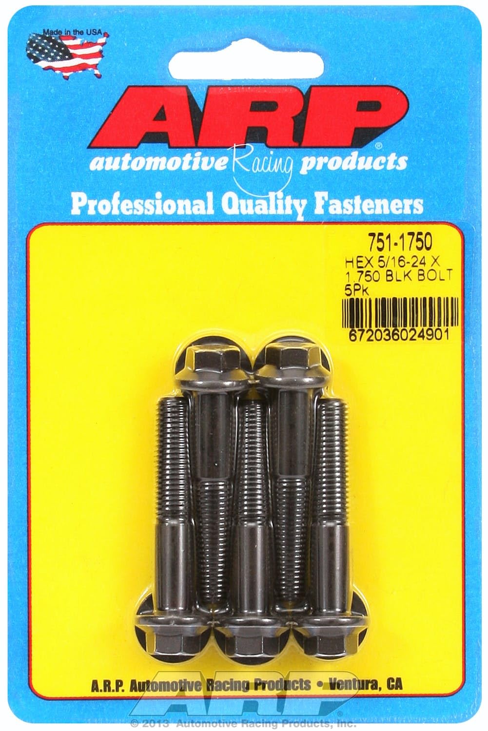 Hex ARP (751-1750) Oxide Bolt, Black