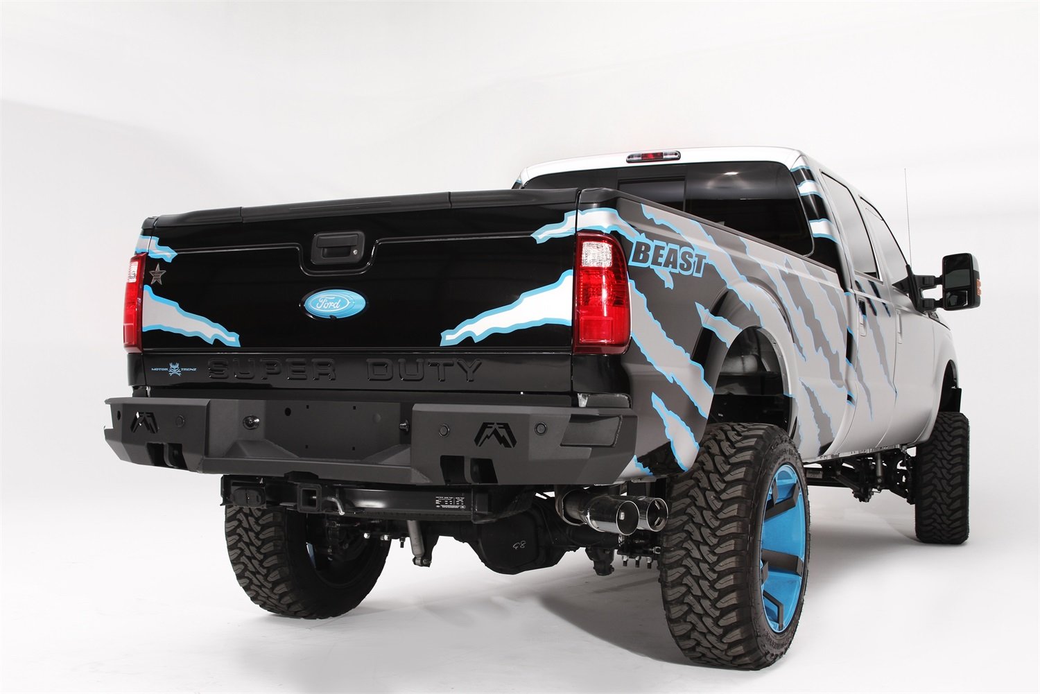 Heavy Duty FS08-W1351-B Fab Fours Rear Bumper Uncoated/Paintable w/Sensors [AWSL]