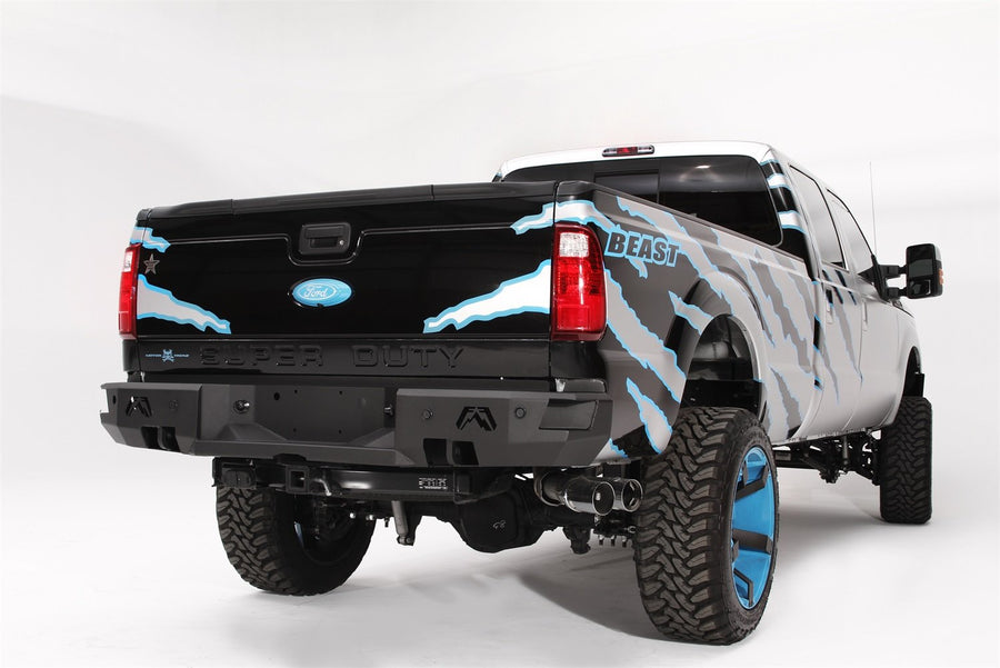 Heavy Duty FS08-W1351-B Fab Fours Rear Bumper Uncoated/Paintable w/Sensors [AWSL]