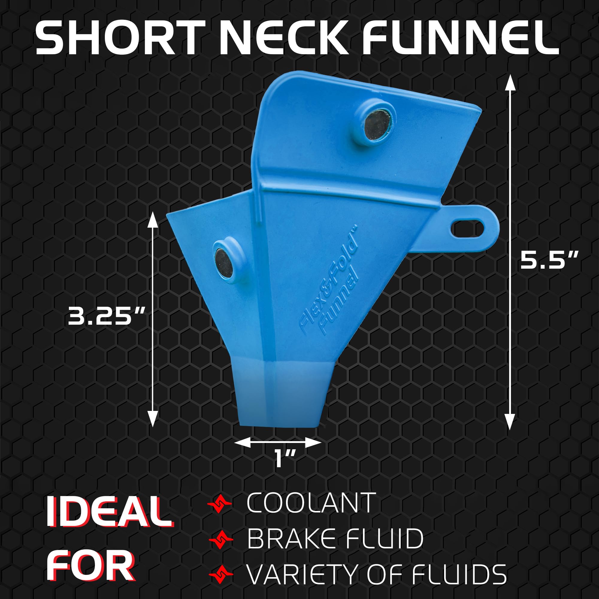 Flexible Funnel Caliber Flex & Fold for Automotive & General Use, Small Funnel, Blue