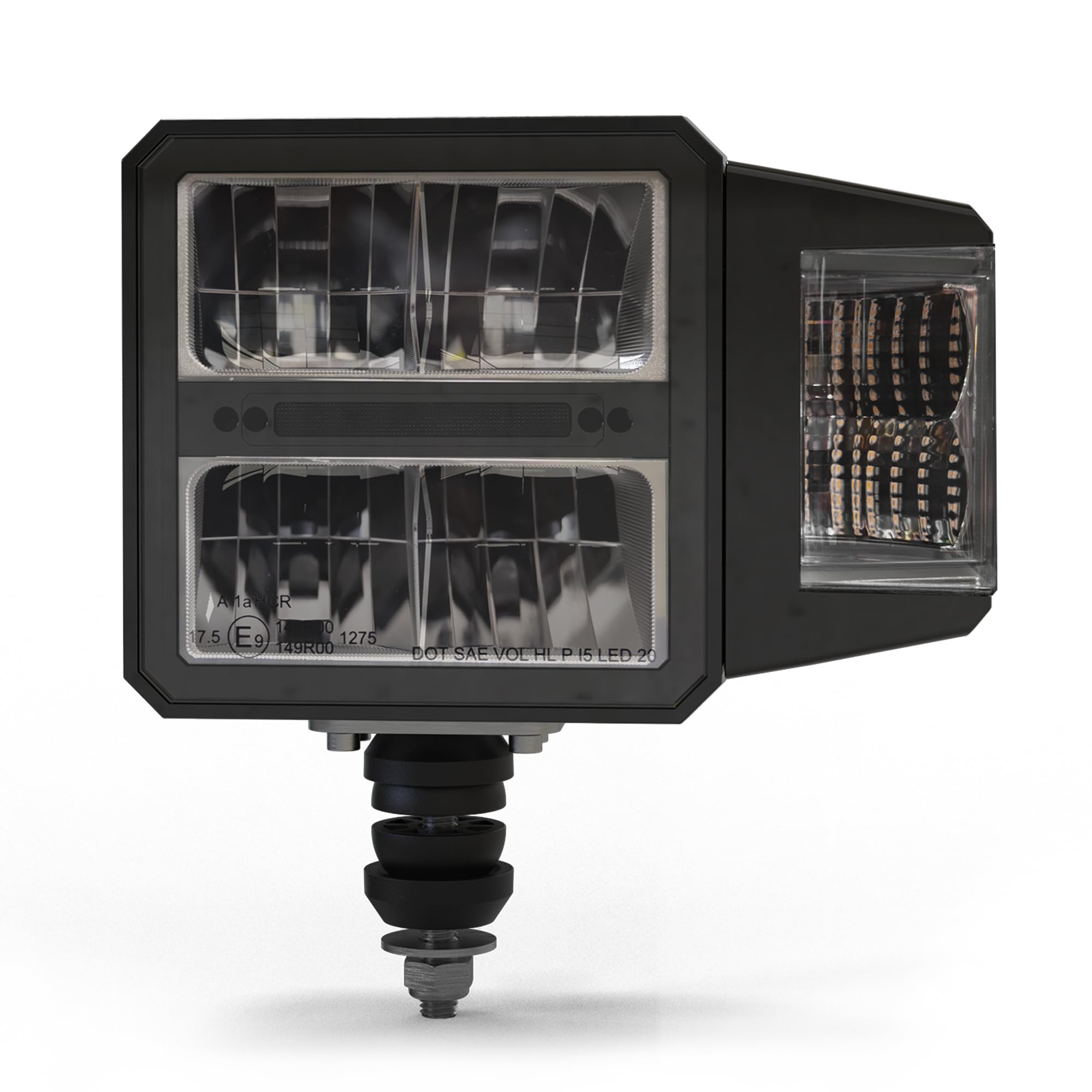 ECCO Work Light LED 6 Inch Square White Low Beam High Beam 48W 905lm 2371lm 12V 24V for Commercial Vehicle Light, Tow Truck, Work Truck, Construction Vehicle, 5 Year Warranty