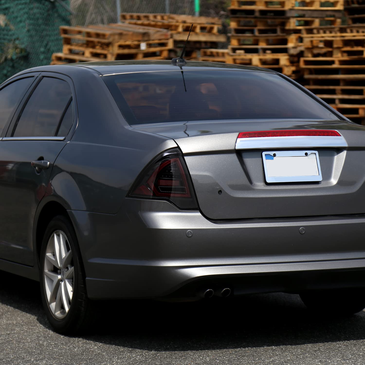 Jet Black Housing SPEC-D TUNING Red LED Bar Tail Lights Compatible with 2010-2012 Ford Fusion, Left + Right Pair Assembly