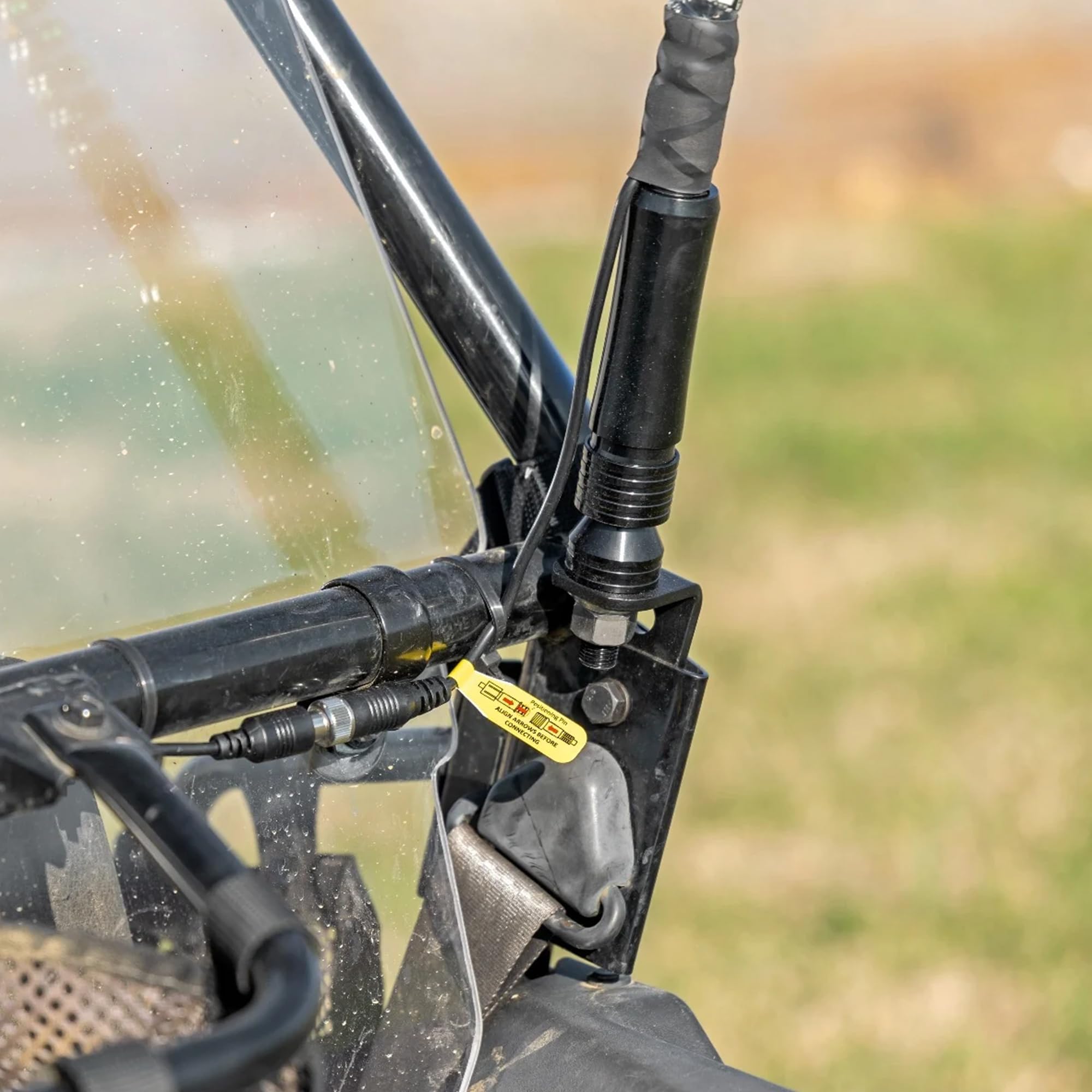 Rough Country LED Whip Light Mounting Brackets for RZR Polaris 170 EFI (2009-2021) - Set of 2, Laser Cut Steel, Bed Mount Bracket
