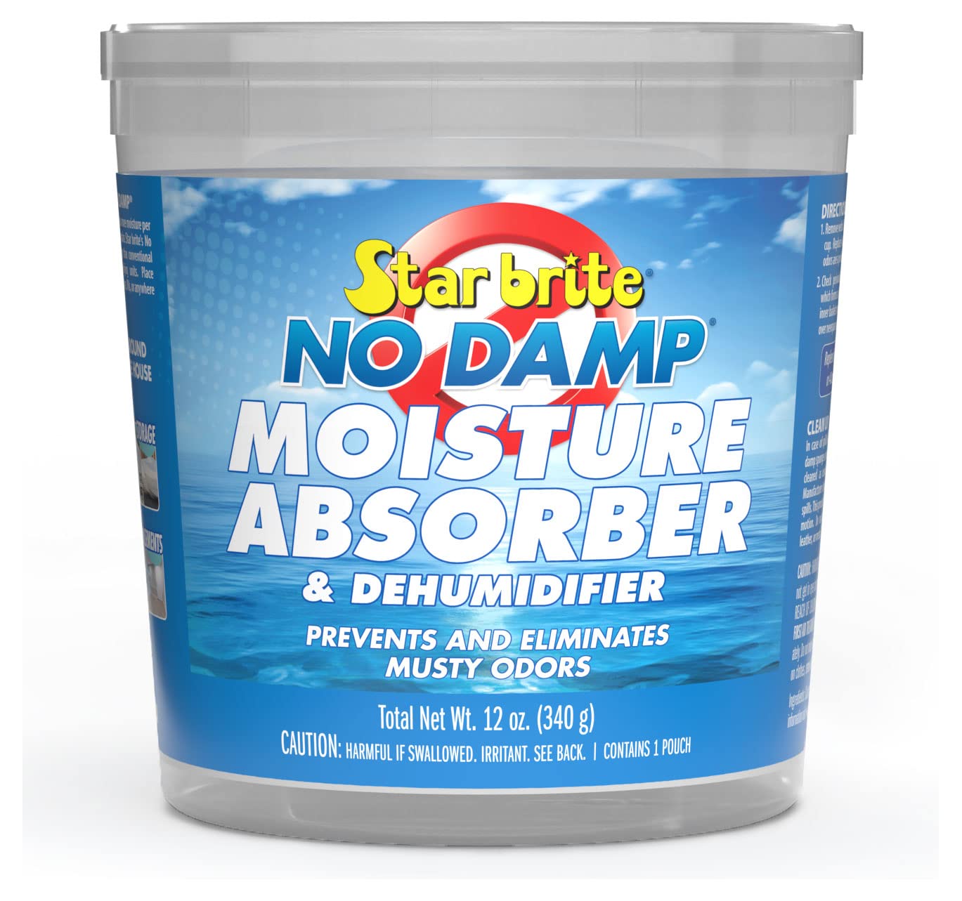 No Damp STAR BRITE Moisture Absorber & Dehumidifier - Simple, Portable, Humidity Control for Boats, RVs, Seasonal Homes & More - Prevent Musty Odor & Moisture Damage - 12 OZ (085412)