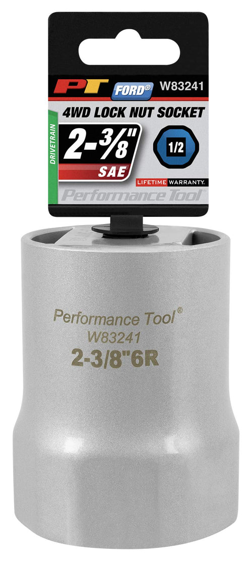 W83241 Performance Tool 1/2 Drive Rounded Lock Nut Socket, 2-3/8-Inch Used on Ford Explorer, Ranger and Bronco II with Automatic Hubs
