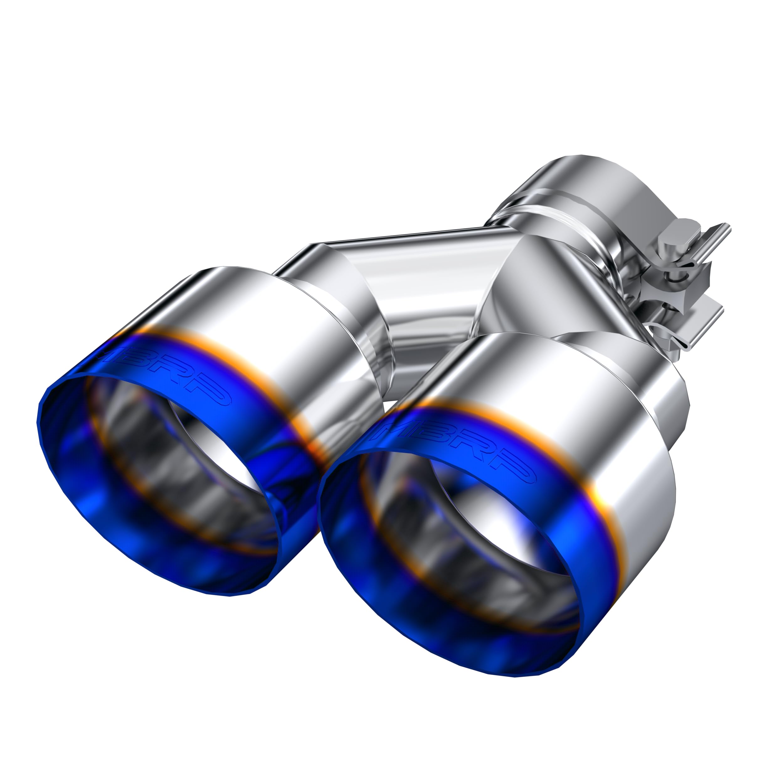 MBRP Burnt End Tip, T304 Stainless Steel; 2.5" ID, Dual 4" OD Out, 9.55" length, Single wall