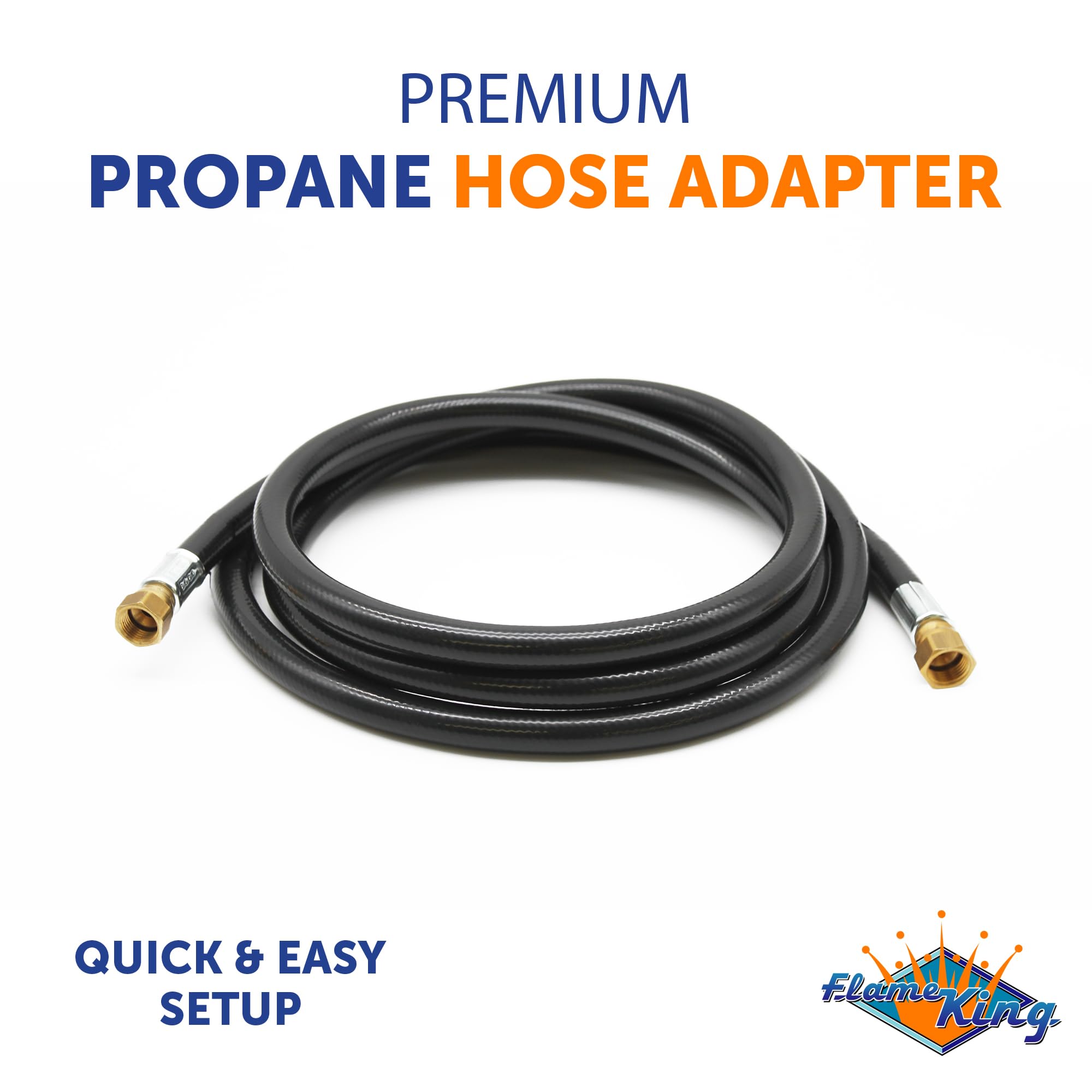 Flame King RV Slide Out Thermo Rubber Hose Assembly, 96 Inch, 3/8 Inch ID, Female to Female - 100159-96
