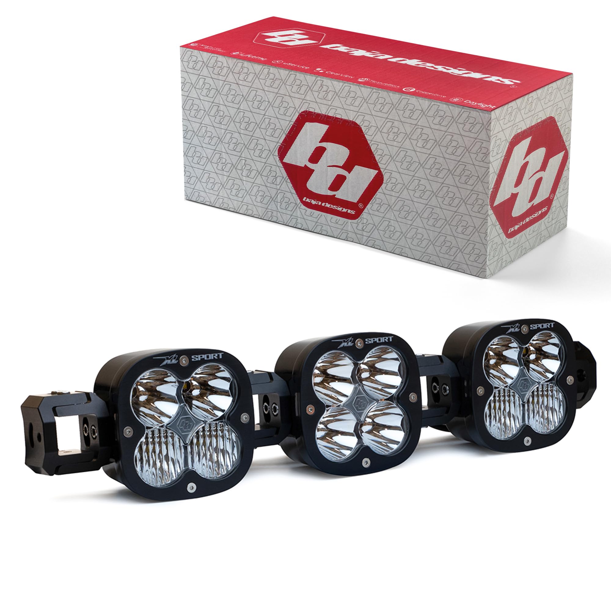 Baja Designs Linkable XL Sport LED Light Bar Kit with Links, Rock Guards - Universal Fit, 78w (3 XL LED)