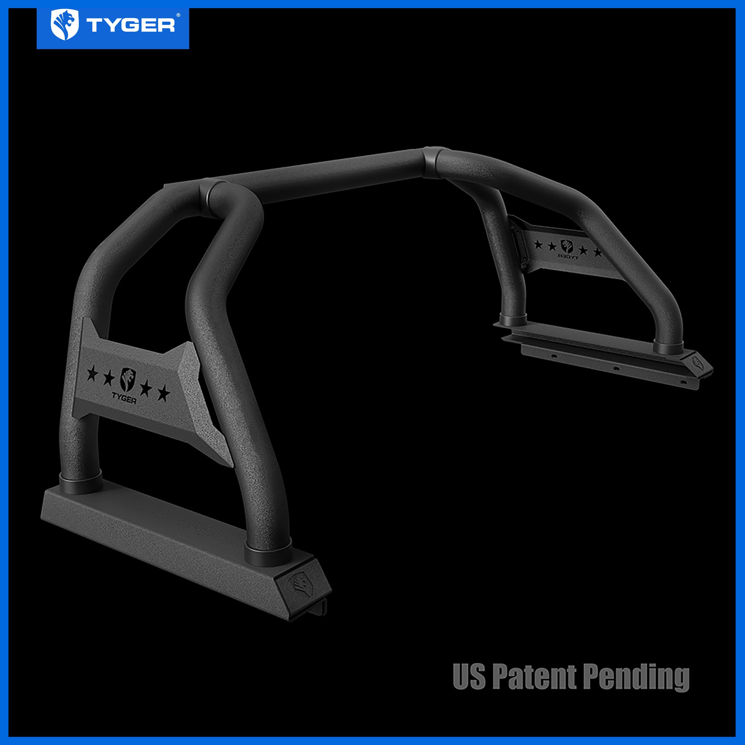 Tyger Auto Sport Bar with Light Mount Compatible 2019-2026 Ram 1500 (Not fit 19-24 Classic) | TG-SB7D88928 | Textured Black | Roll Bar
