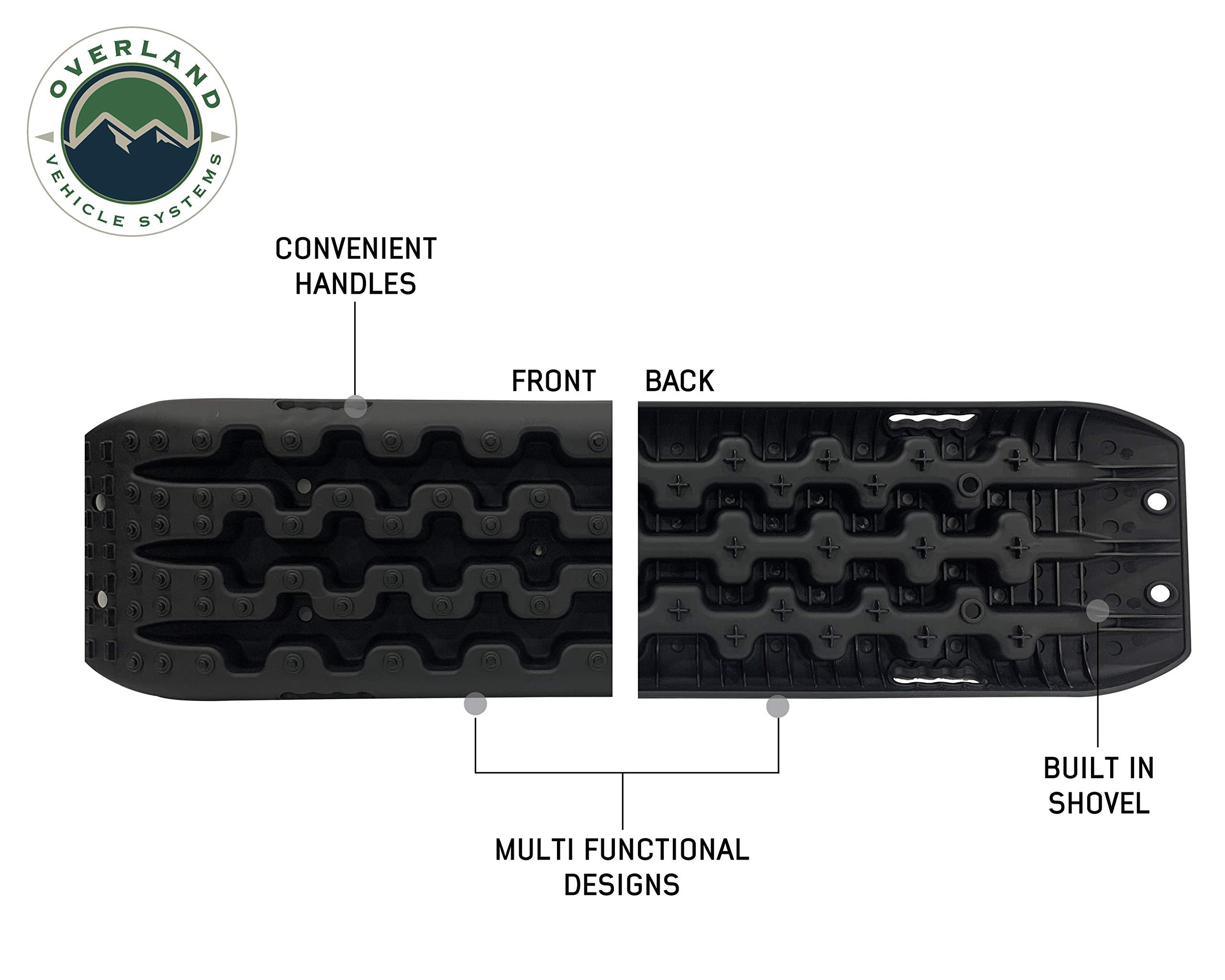 Recovery Ramp Overland Vehicle Systems with Pull Strap and Storage Bag - Gray/Black Universal - Max Load 10,000lbs - for Trucks, SUV's, Cars, and Trailers