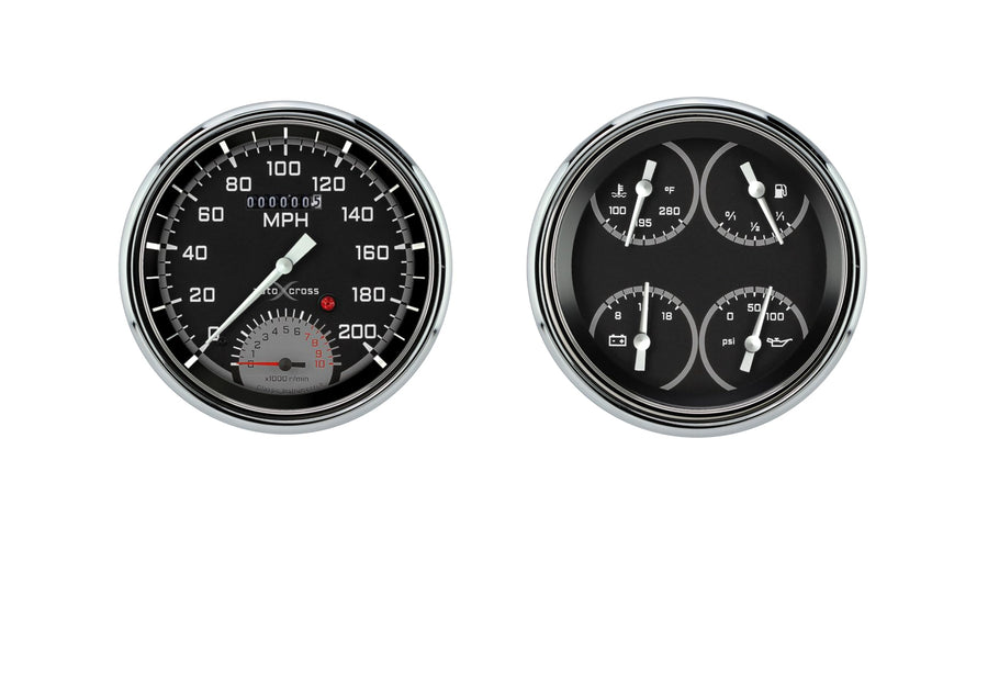 Classic Instruments CT47AXG62 Autocross Gray 1947-1953 Chevy Truck - Speedometer with Built in Tach & Quad Gauge - GM