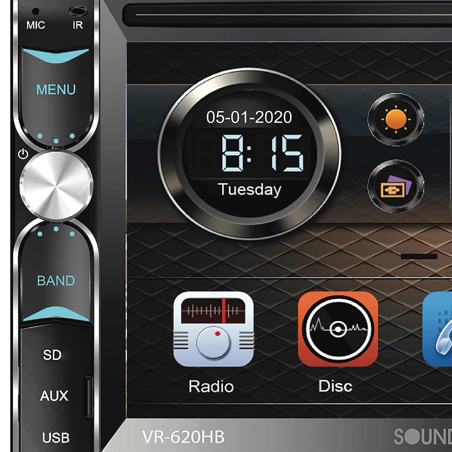 VR-620HB Soundstream 6.2-Inch Double-DIN DVD Head Unit with Bluetooth and Android MHL PhoneLink